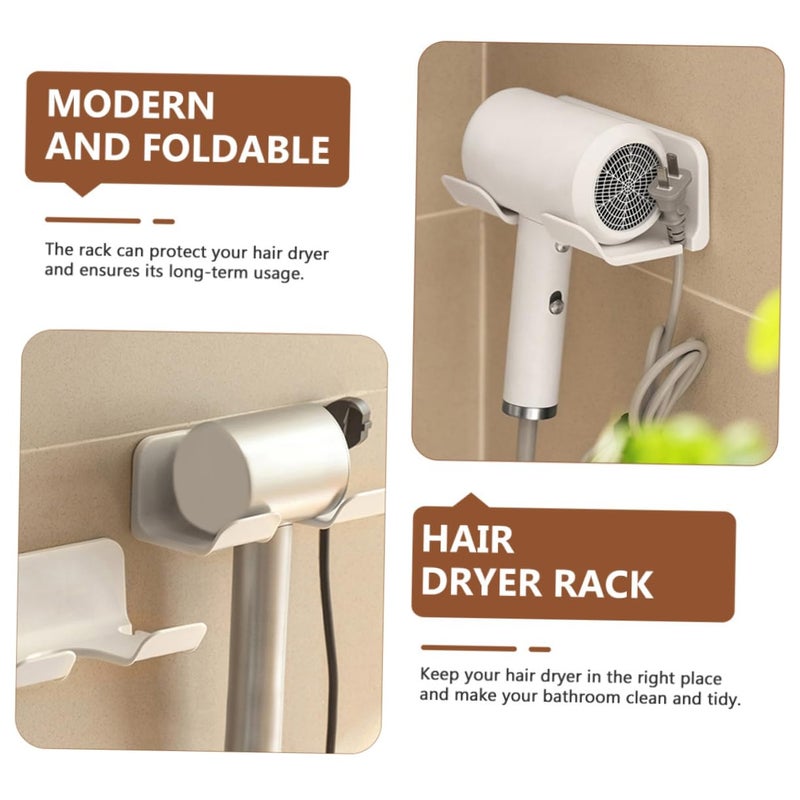Wall Mounted Hair Dryer Holder Storage Rack For Bathroom Easy Installation Space Saving Organizer White - Image 4