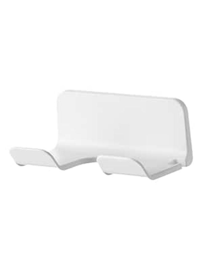 Wall Mounted Hair Dryer Holder Storage Rack For Bathroom Easy Installation Space Saving Organizer White - Image 1