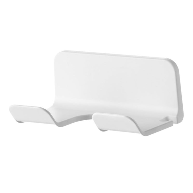 Wall Mounted Hair Dryer Holder Storage Rack For Bathroom Easy Installation Space Saving Organizer White - Image 2