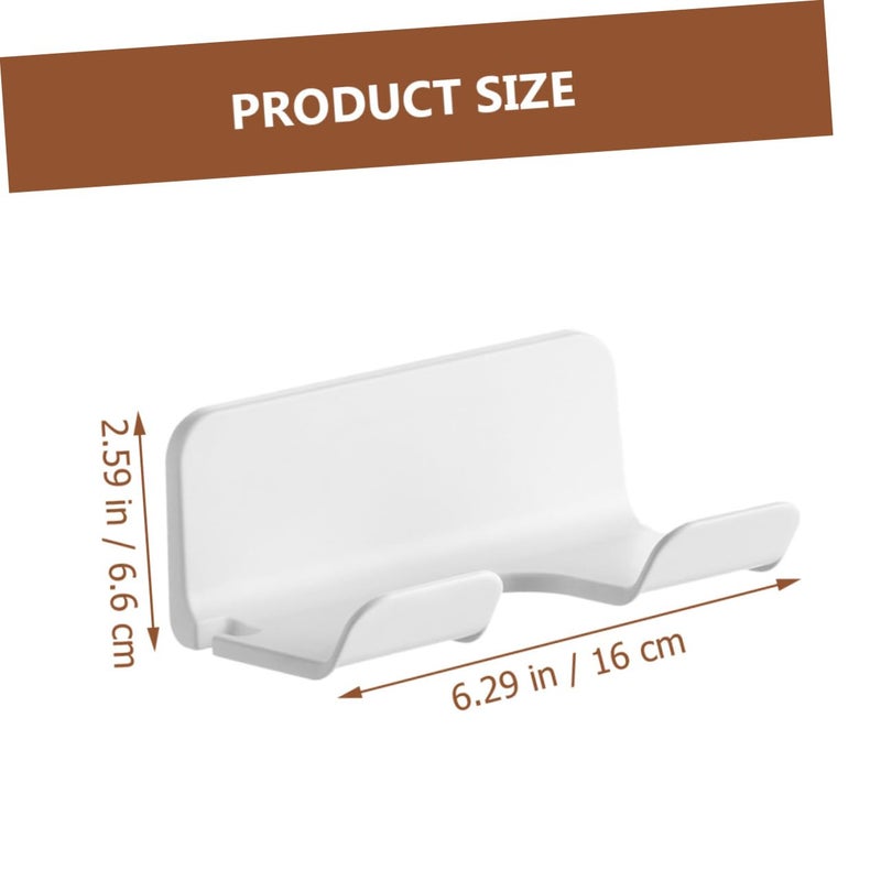 Wall Mounted Hair Dryer Holder Storage Rack For Bathroom Easy Installation Space Saving Organizer White - Image 3