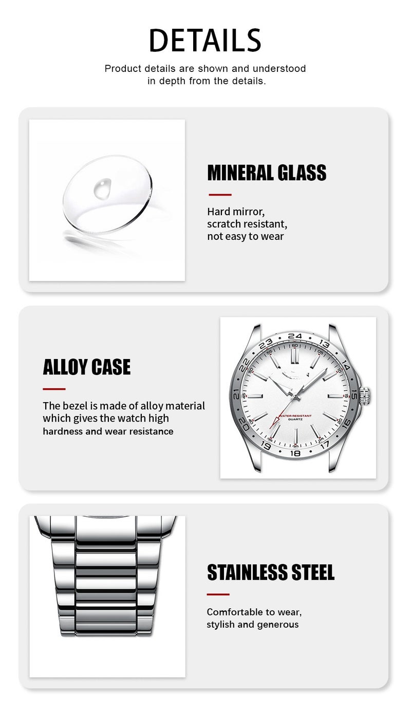 Curren 8452 Steel Watch Simple Business Watch Waterproof Boys Fashion Calendar in Stock - Image 5