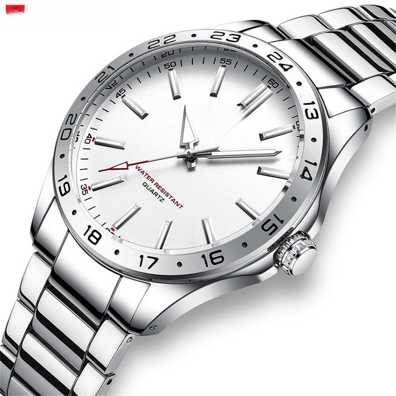 Curren 8452 Steel Watch Simple Business Watch Waterproof Boys Fashion Calendar in Stock - Image 1