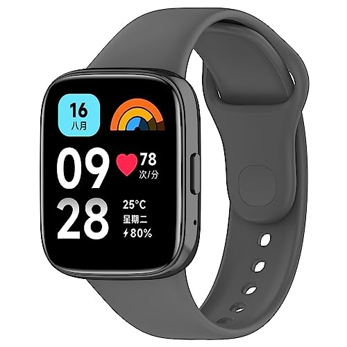 Tobfit Solicone strap Compatible with Redmi Watch 3 Active Straps，Soft Silicone Watchbands for Xiaomi Redmi Watch 3 Active Band Women Men - Dark Gray - Image 1