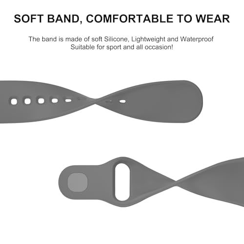 Tobfit Solicone strap Compatible with Redmi Watch 3 Active Straps，Soft Silicone Watchbands for Xiaomi Redmi Watch 3 Active Band Women Men - Dark Gray - Image 2