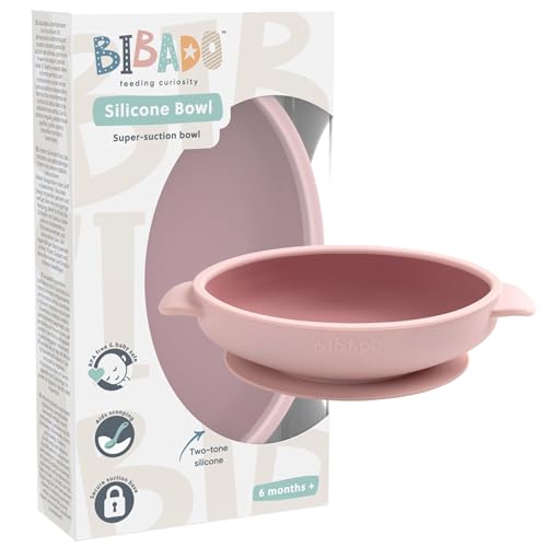 Bibado - Silicone Baby Bowl (Blush) - Stay Put Suction Bowl - Oval Shape - First Meals & Snacks - Durable, Dishwasher & Microwave Safe, BPA Free - Medical Grade - Baby Essentials - 6 Months to 3 Years - Image 1