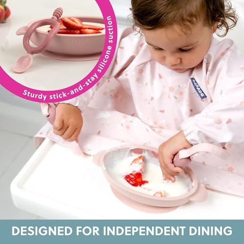 Bibado - Silicone Baby Bowl (Blush) - Stay Put Suction Bowl - Oval Shape - First Meals & Snacks - Durable, Dishwasher & Microwave Safe, BPA Free - Medical Grade - Baby Essentials - 6 Months to 3 Years - Image 2