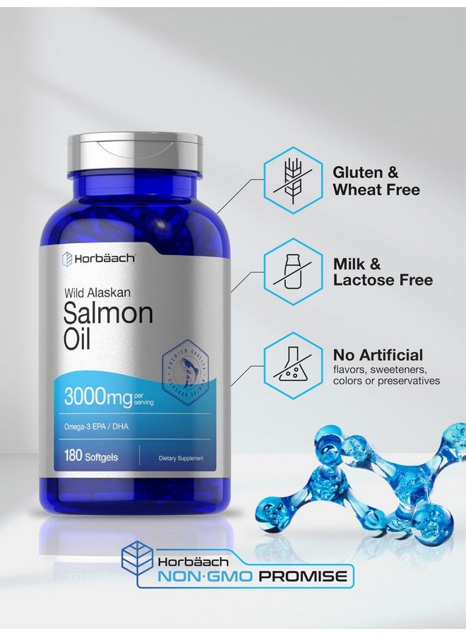 Horbäach Horbäach Wild Alaskan Salmon Fish Oil | 180 Softgel Capsules | Gluten Free, Non-GMO | High Potency | Excellent Source of Omega-3 Fatty Acids EPA and DHA  - Image 5