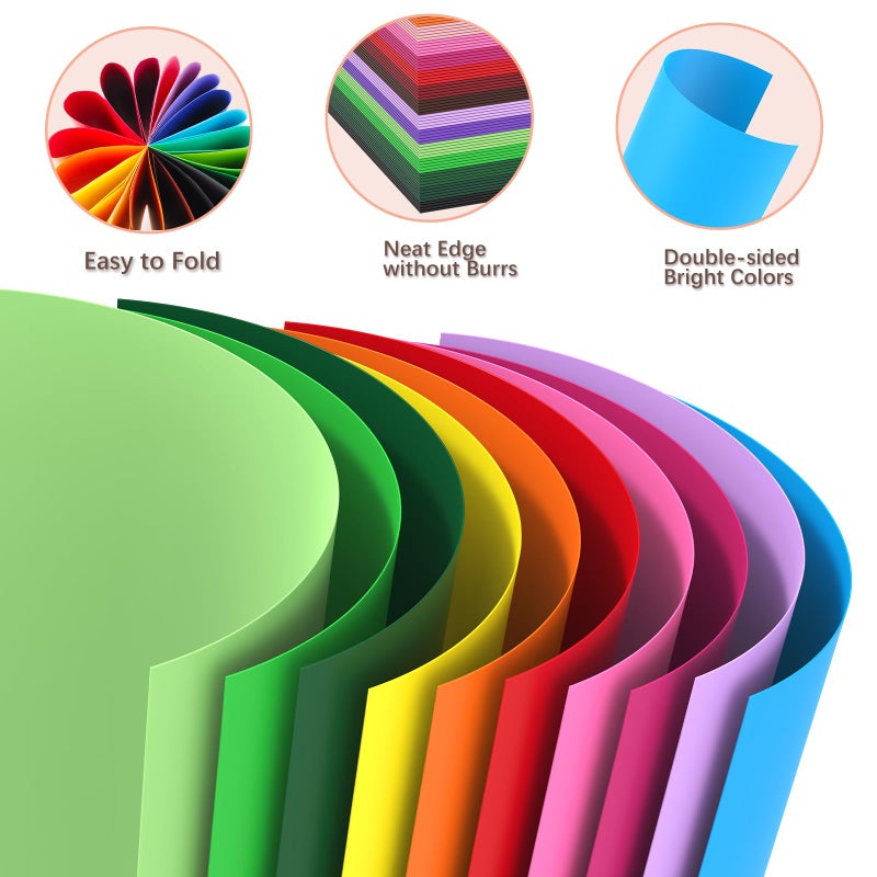 Ftumertly 40 Sheets Colored Cardstock, 20 Assorted Colors 180gsm/65lb Card Stock Paper 8.5 x 11 Card Stock Colored, Colorful Cardstock Paper for Crafting, Christmas DIY Card Making, Scrapbooking - Image 4