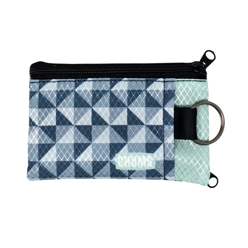 Chums Surfshorts Wallet - Lightweight Slim Wallet with RFID Blocking Card & Clear ID Window - Zippered, Water Resistant w/Key Ring (Geo) - Image 1