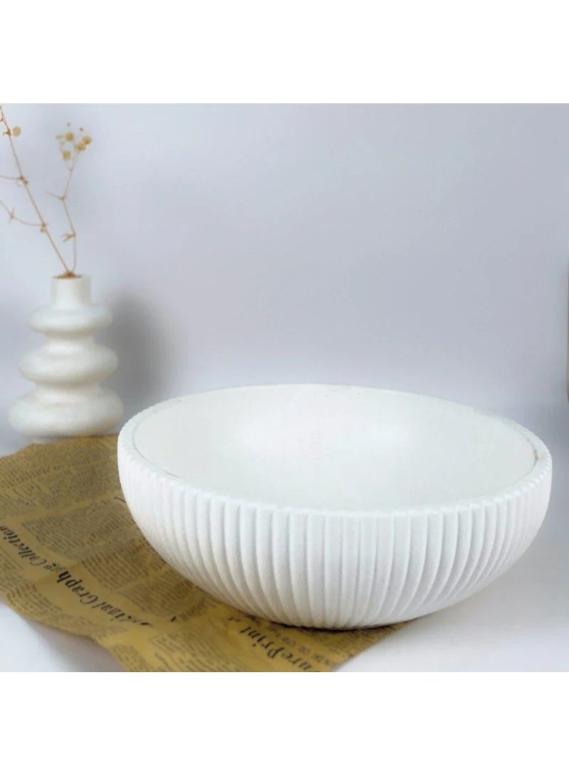 Oval Ribbed Decorative Bowl - Medium - Image 2