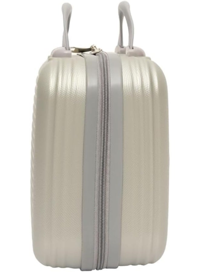 حقيبة مكياج للسفر بتصميم مخطط - فضي - Image 2