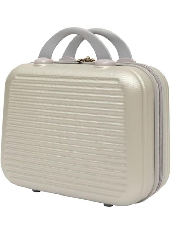 حقيبة مكياج للسفر بتصميم مخطط - فضي - Image 3