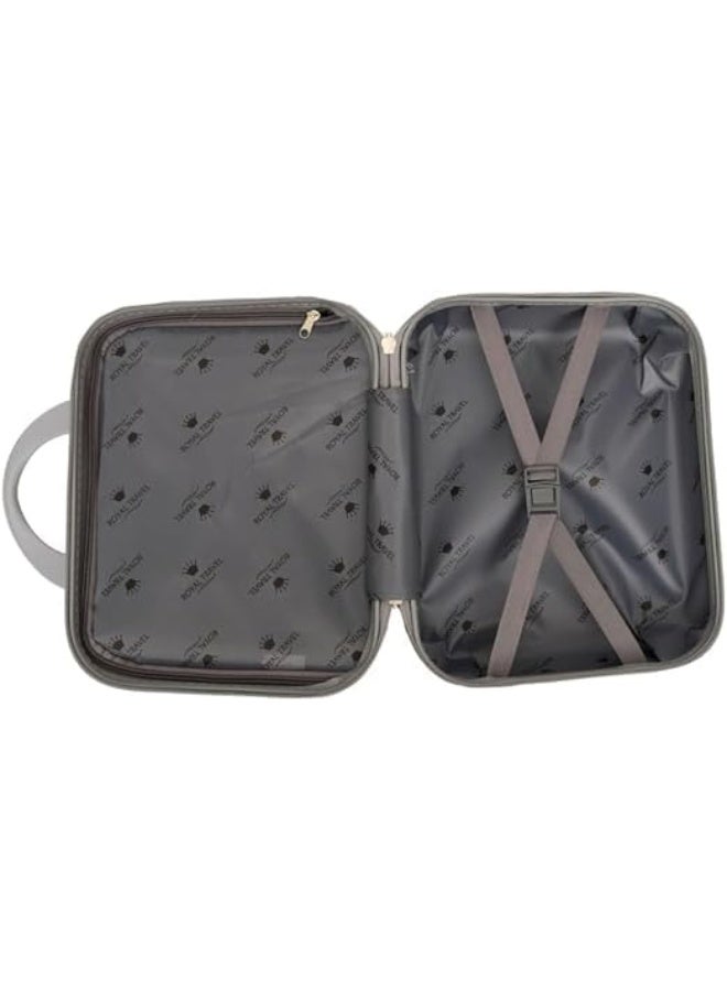 حقيبة مكياج للسفر بتصميم مخطط - فضي - Image 4
