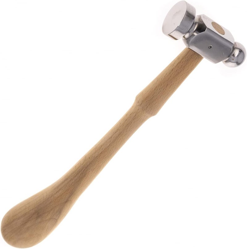 Universal Tool Ball-Peen Jewelry Chasing Hammer Dual Face Smooth Flat Side Rounded Side, 10 Inch - Image 1