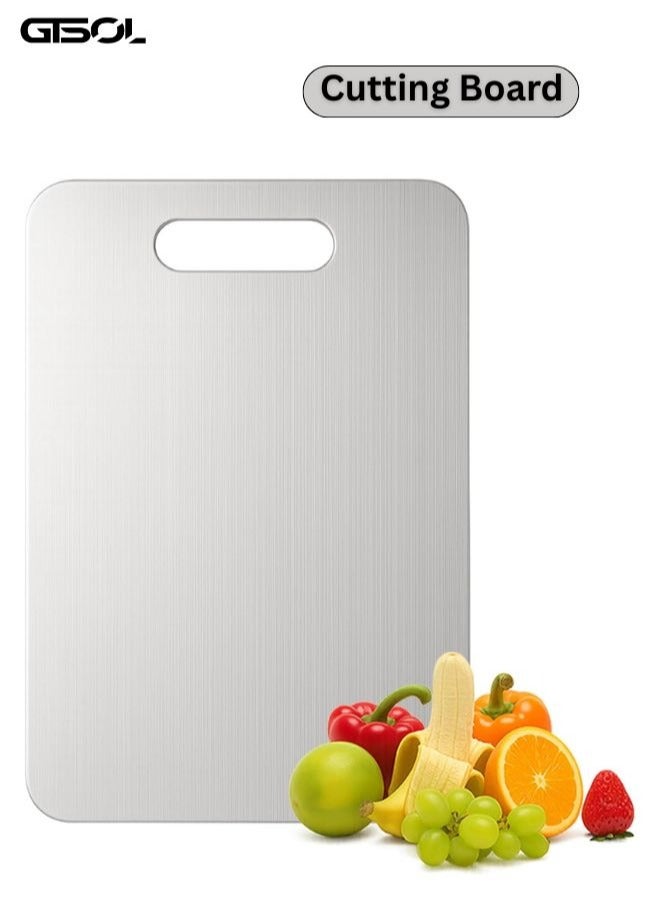 GTSOL Heavy Duty 304 Stainless Steel Cutting Board – 34x24cm | Rust-Resistant, Non-Porous Surface for Chopping Meat, Vegetables, Cheese & More – Hygienic & Easy to Clean Kitchen Board  - Image 1