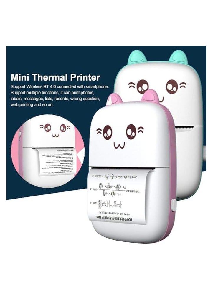 Mini Pocket Printer, 200 DPI Portable Wireless Bluetooth Thermal Printer for Android and iOS, Inkless Printing with One Roll of Paper, Printer for Photos, Notes, Study, Office, and To-Do Lists (Pink)  - Image 3