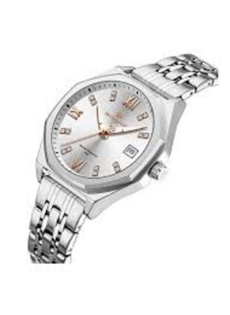 NAVIFORCE - NF5052 Elegant Stainless Steel Men's Watch – Silver & White Dial Design - Image 1