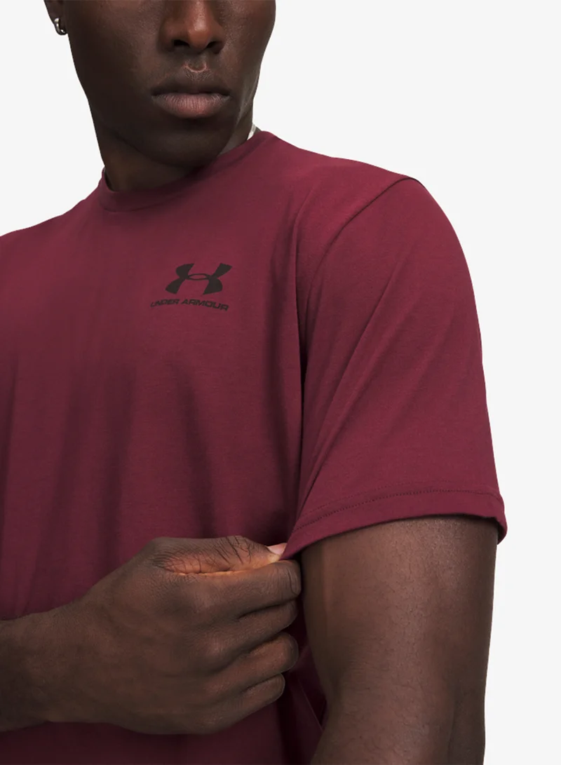 Under Armour Vintage Maroon /  / Black Sportstyle Lc T-Shirt for Men | Best Price UAE
