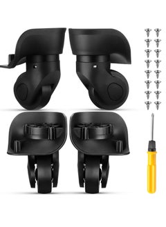 360 Luggage Swivel Wheels Replacement, Travel Suitcase Silent Wheel Repair Set, Replacement Left and Right Spare Part with Screw Mute Bearings Repair Set for Luggage Kits (4PCS Small)