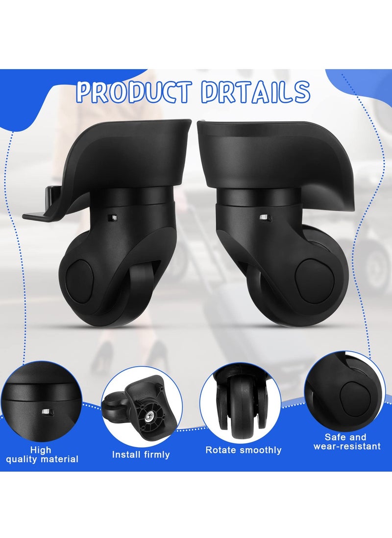 SYOSI - 360 Luggage Swivel Wheels Replacement, Travel Suitcase Silent Wheel Repair Set, Replacement Left and Right Spare Part with Screw Mute Bearings Repair Set for Luggage Kits (4PCS Small) - Image 1