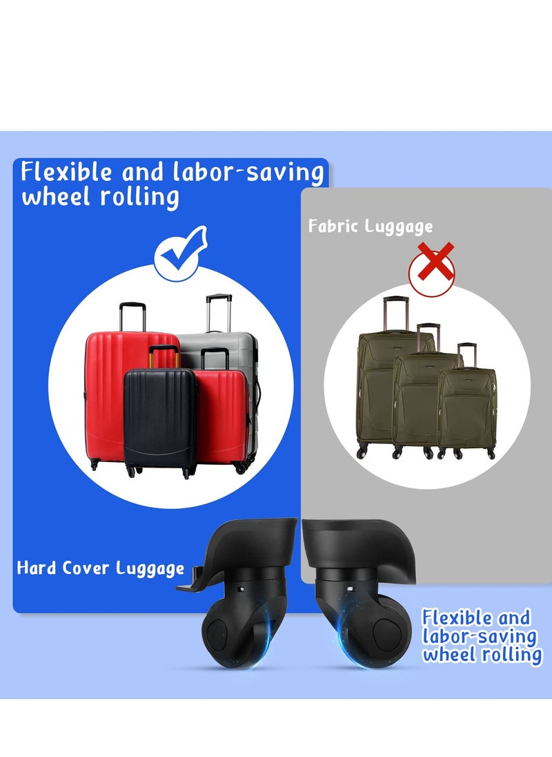 SYOSI - 360 Luggage Swivel Wheels Replacement, Travel Suitcase Silent Wheel Repair Set, Replacement Left and Right Spare Part with Screw Mute Bearings Repair Set for Luggage Kits (4PCS Small) - Image 1