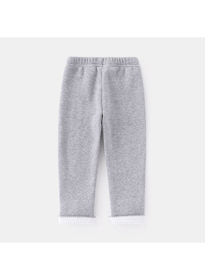 Girls' Fleece Lined Leggings, Autumn/winter Fashionable Thickened Warm Children's Slim Pants, Girls' One-piece Fleece Pants - Image 4