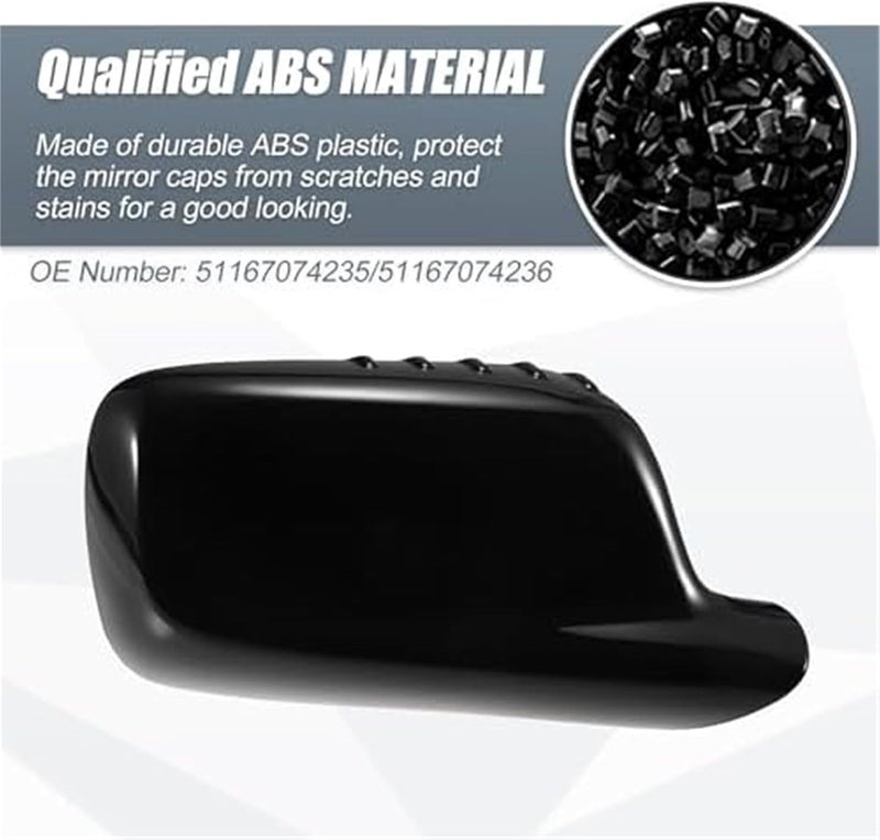 QASULER Gloss Black Mirror Cover Caps for BMW - Image 4