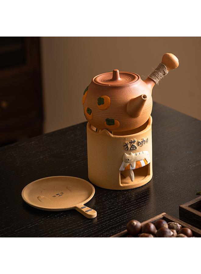 Bluejw Cat Cafe Warm Tea Oven Candle Heating Crude Pottery Tea Oven Suit Indoor Household Tea Antifragrance Dry Baking Oven - Image 5