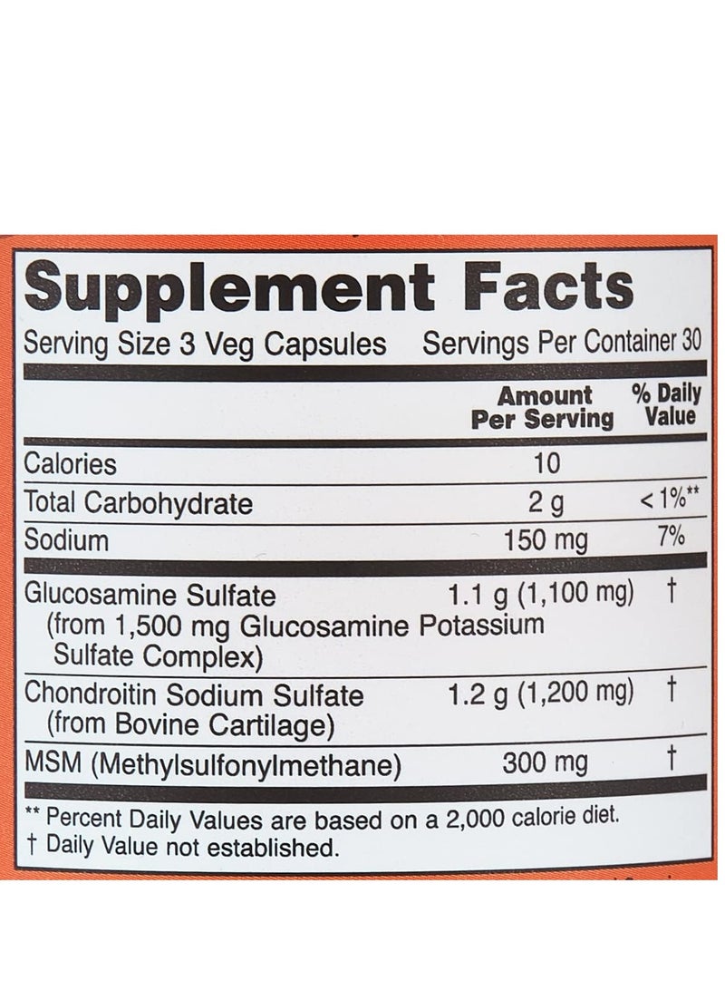 now Glucosamine & Chondroitin With MSM 90 Capsules - Image 3