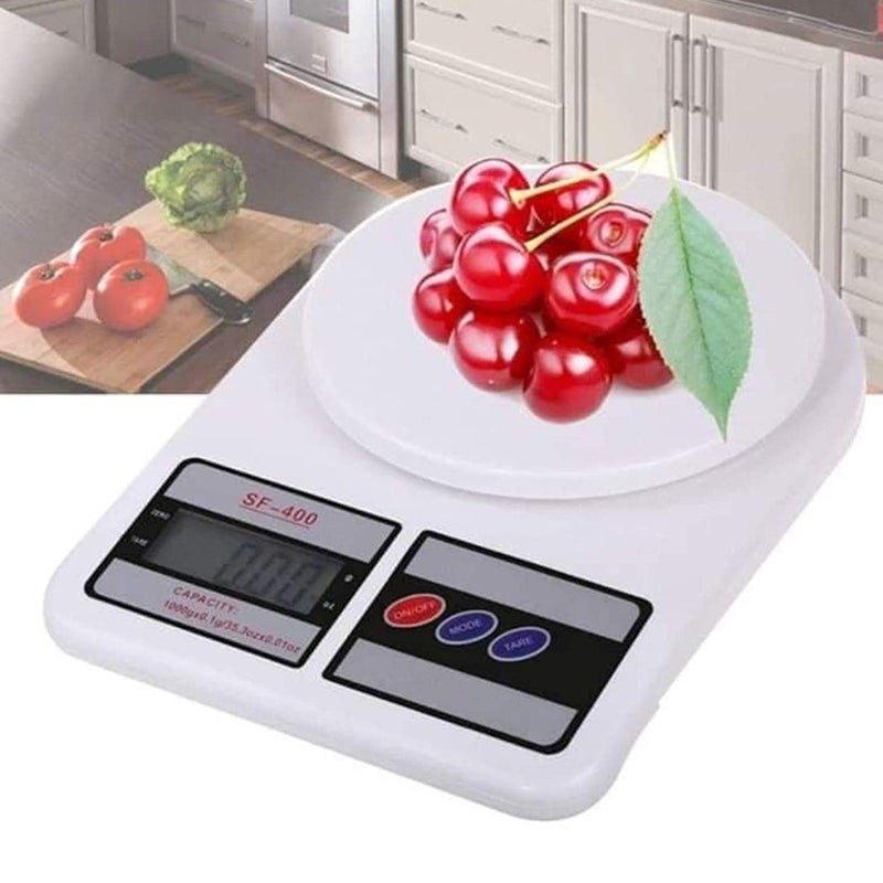 IONIX Weighing Machine for Food Capacity 10Kg Weight Machine for Kitchen Weighing Scale Kitchen Scale for Home Shop Personal Weight Measurement with LCD Display SF400 White - Image 5