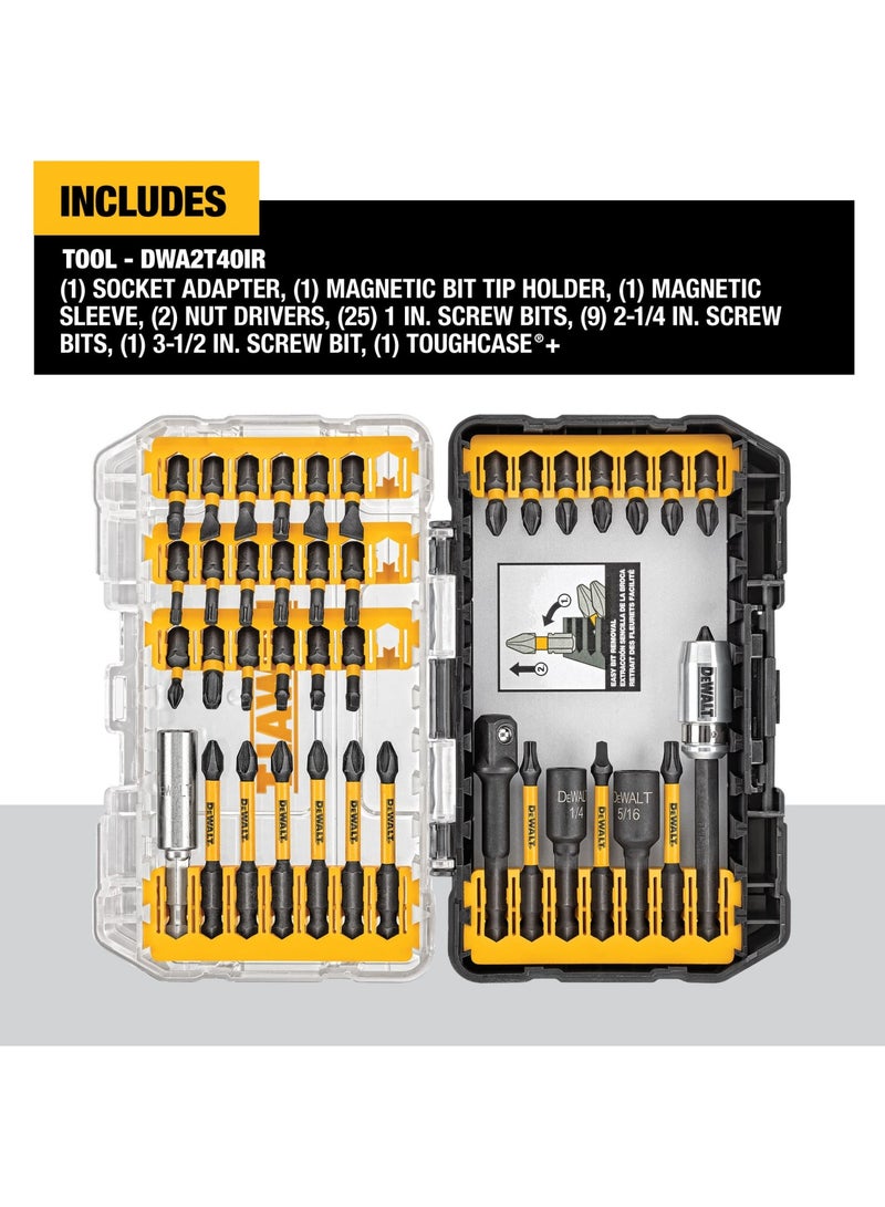 DEWALT مجموعة رؤوس مفك البراغي جاهزة للصدمات فليكتورك 40 قطعة Dwa2T40Ir - Image 2