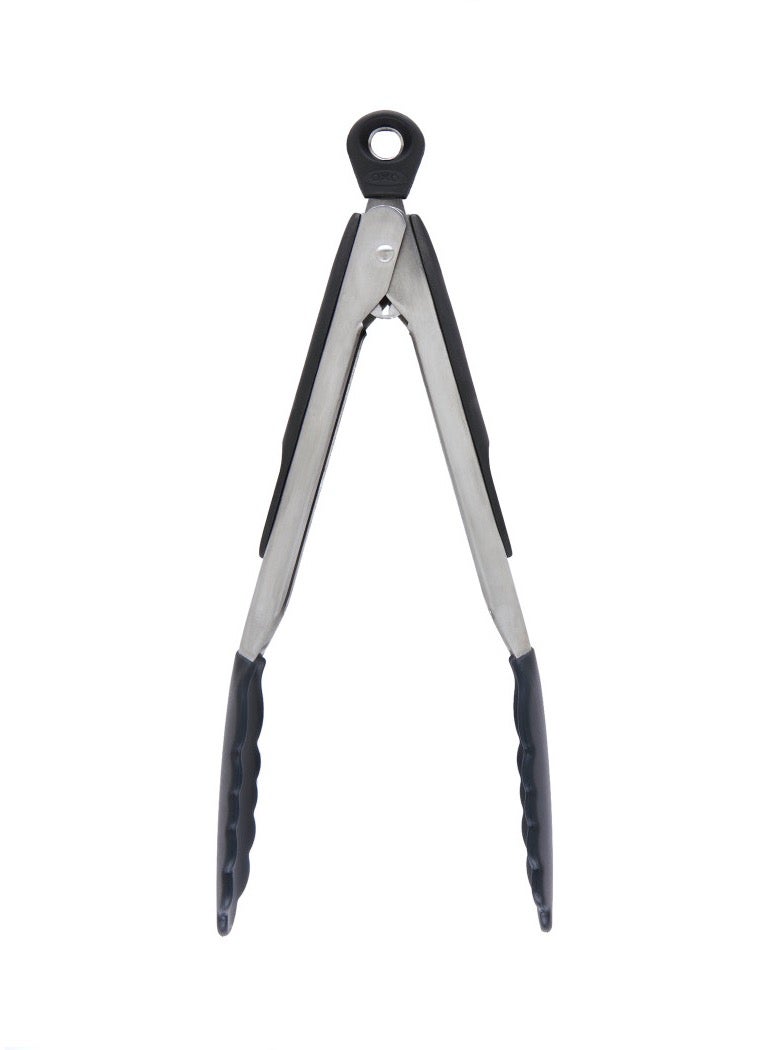 OXO Good Grips 9-Inch Tongs with Silicone Heads, Black - Image 1
