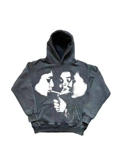New Hiphop Green Zip Hoodie Men Urban Harajuku Anime Print Long Sleeve 1 wash old hoodie