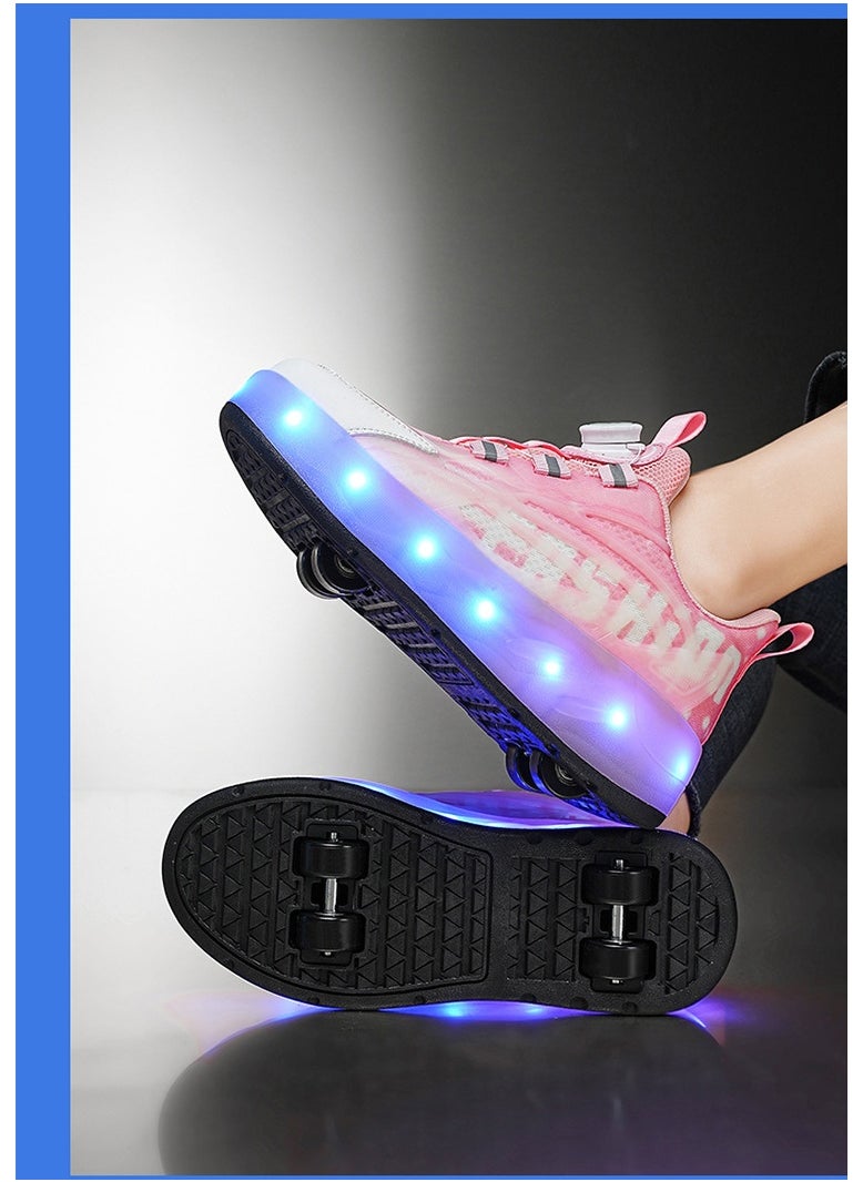 NIBEMINENT Kids Roller Skates Shoes 4 Wheels Roller Shoes Boys Girls Wheel Shoes Roller Sneakers Shoes for Beginner More Balanced  - Image 4