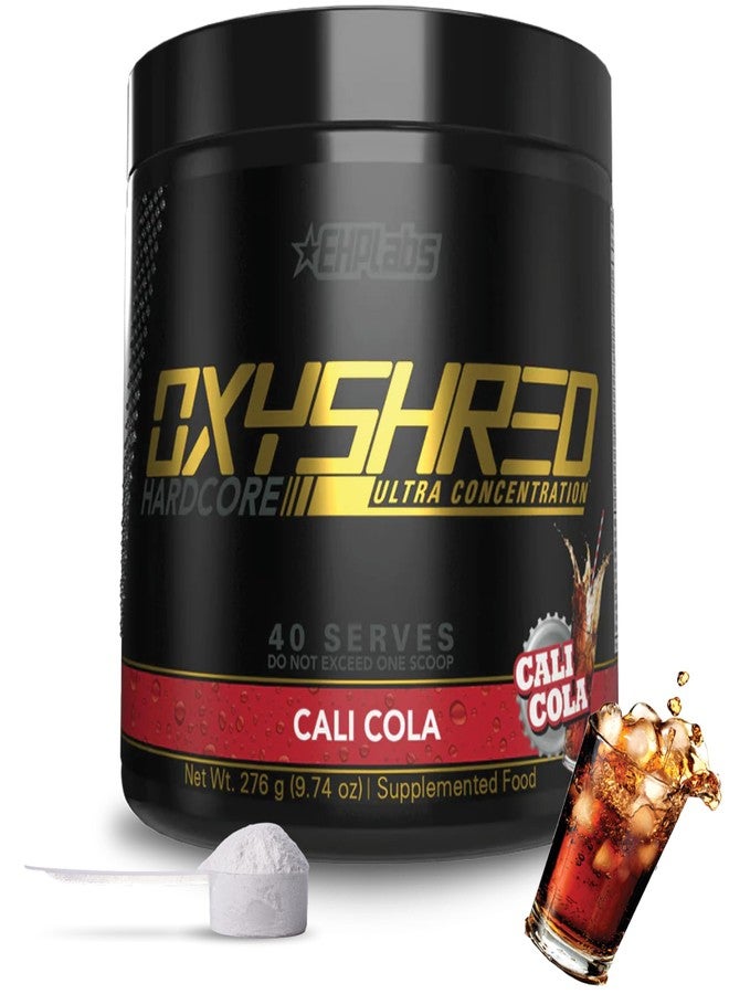 EHP Labs OxyShred Hardcore Super Dosed Pre Workout Powder - Preworkout Powder with L Glutamine & Acetyl L Carnitine, Energy Boost Drink - 275mg of Caffeine - Cali Cola, 40 Servings - Image 1