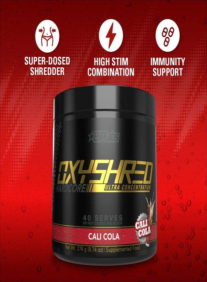 EHP Labs OxyShred Hardcore Super Dosed Pre Workout Powder - Preworkout Powder with L Glutamine & Acetyl L Carnitine, Energy Boost Drink - 275mg of Caffeine - Cali Cola, 40 Servings - Image 4