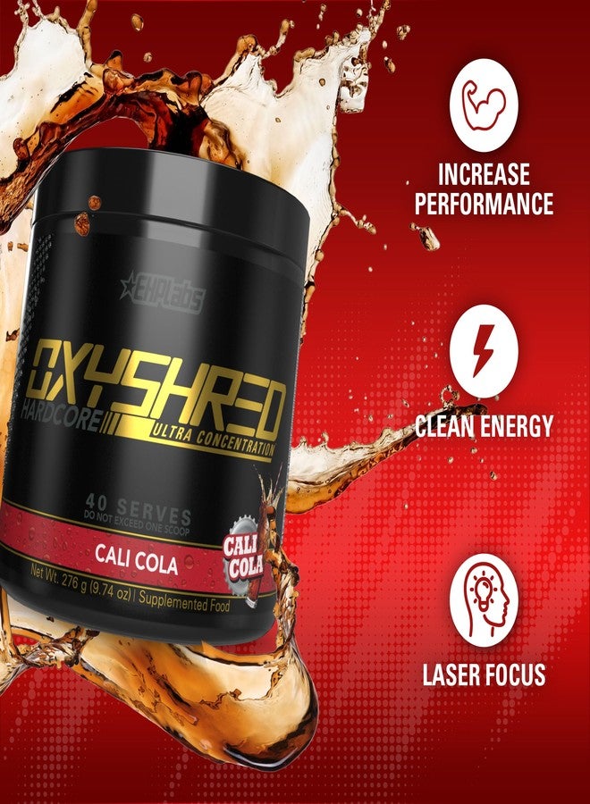 EHP Labs OxyShred Hardcore Super Dosed Pre Workout Powder - Preworkout Powder with L Glutamine & Acetyl L Carnitine, Energy Boost Drink - 275mg of Caffeine - Cali Cola, 40 Servings - Image 3