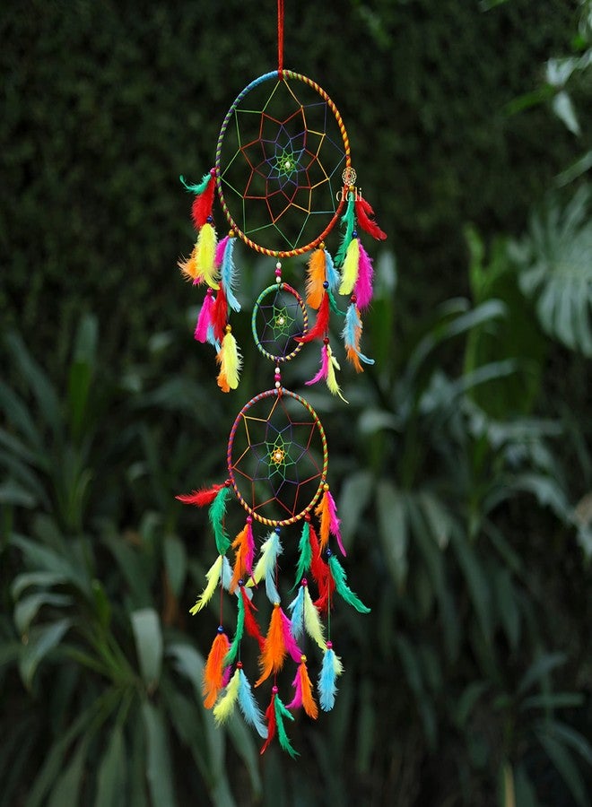 DULI Dream Catcher with Lights, Home Decor, Handmade Dreamcatcher for Bedroom, Balcony, Garden Bedrooms, Party, Cafe,Home Wall,Hanging Design, Height76cm,Dream Catchers (DC30withLight: Multi) - Image 4