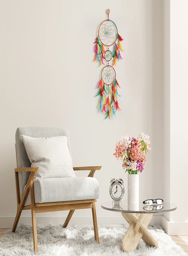 DULI Dream Catcher with Lights, Home Decor, Handmade Dreamcatcher for Bedroom, Balcony, Garden Bedrooms, Party, Cafe,Home Wall,Hanging Design, Height76cm,Dream Catchers (DC30withLight: Multi) - Image 3