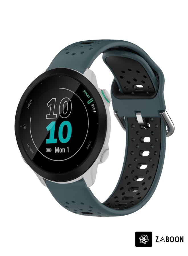 Zaboon Watch Band For Garmin Watch Band Forerunner 55 20mm Breathable Two-Color Silicone - Image 1