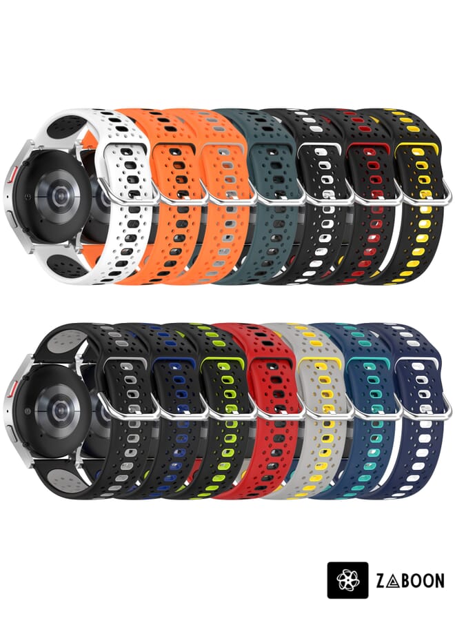 Zaboon Watch Band For Garmin Watch Band Forerunner 55 20mm Breathable Two-Color Silicone - Image 4