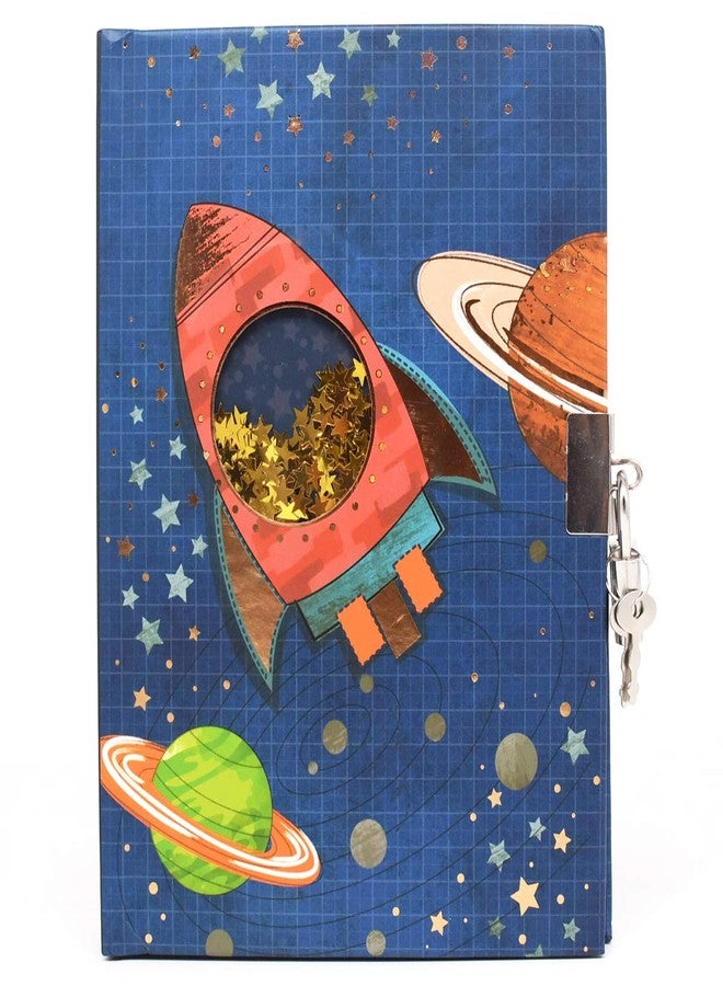 GINMLYDA Boys Diary with Lock for Kids, Spacecraft Diaries 7.1x5.3 160 Pages Kids Journals for Boys with Lock Secret Cute Notebooks for Kids Writing Drawing Gifts for Boys Age 5-10 Years Old - Image 2