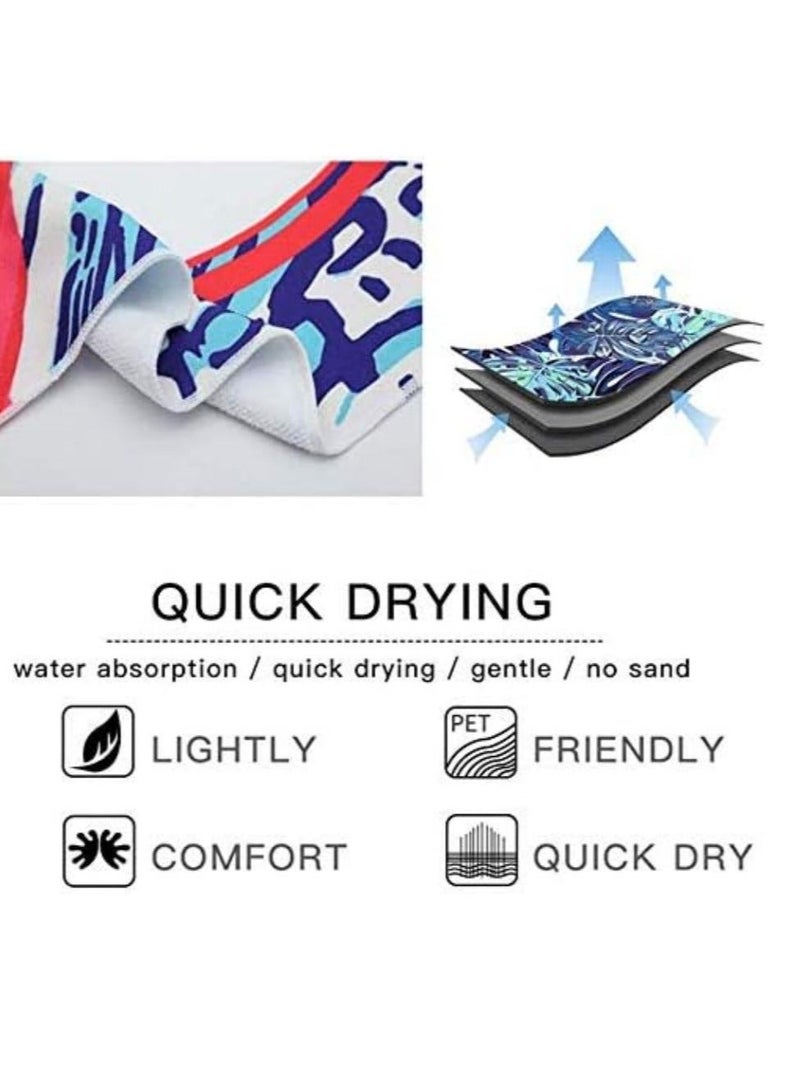 DUNISO Printed Swim Towel Hooded Surf Poncho, Large Microfiber Changing Robe Bathing Hooded Compact Blanket With Hood, Suitable For Aldult Woman And Man - Image 4