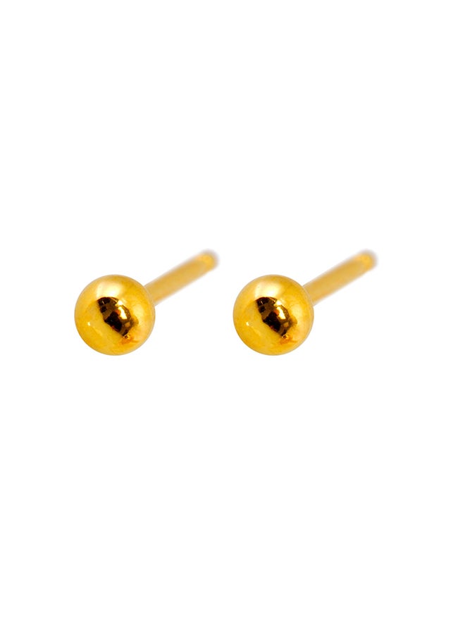 Caflon Fashion Sense Gold Plated Ball Earring| 3Mm