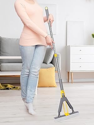 Calyrex Butterfly Mop PVA Mop Super Absorbent Sponge Mops for Floor Cleaning Stainless Steel Handle 13 PVA Sponge Home Office Universal Cleaning Squeeze mop - Image 2