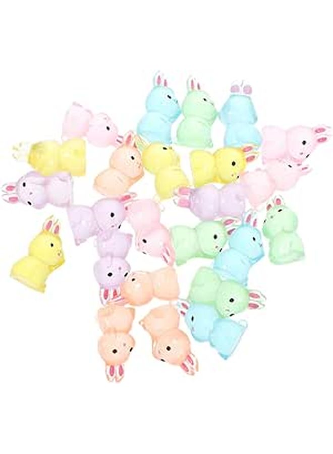 Glowing Resin Rabbit Figurines For Fairy Garden Terrarium Decoration 24pcs Random Color - Image 1