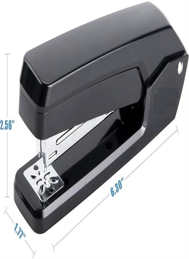Swing-Arm Swivel Stapler, 25 Sheets Capacity, 360 Degree Rotate Desk Staplers for Booklet or Book Binding, Black