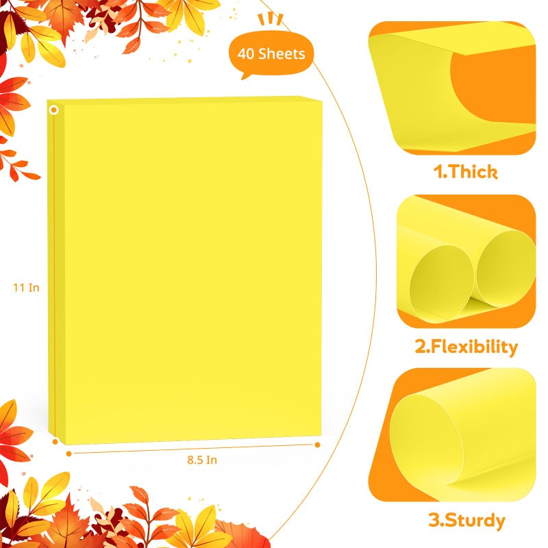 Vishoitty Lemon Yellow Cardstock 8.5 x 11, Bright Color Paper, 40 Sheets Yellow Paper, Colored Cardstock for Invitations, Art, Drawing, Menus, DIY Cards, Tags, Crafts Certificates, School, Office Printing - Image 2