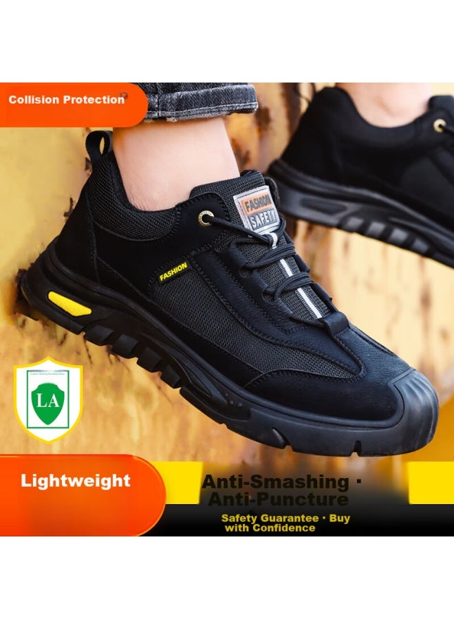 Jingtu Jingtu Safety Shoes For Men, Wear-resistant, Steel Toe Cap, Puncture-resistant, Comfortable, Breathable For Summer, Safety Work Shoes 0253f Size 45 - Image 3
