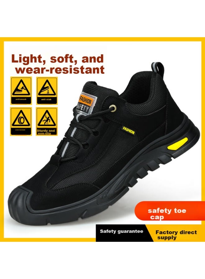 Jingtu Jingtu Safety Shoes For Men, Wear-resistant, Steel Toe Cap, Puncture-resistant, Comfortable, Breathable For Summer, Safety Work Shoes 0253f Size 45 - Image 1